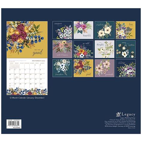 Why pay money when you can get a nice little yearly calendar for free? Legacy 2021 Calendar LIVE SIMPLY Calender Fits Lang Wall Frame