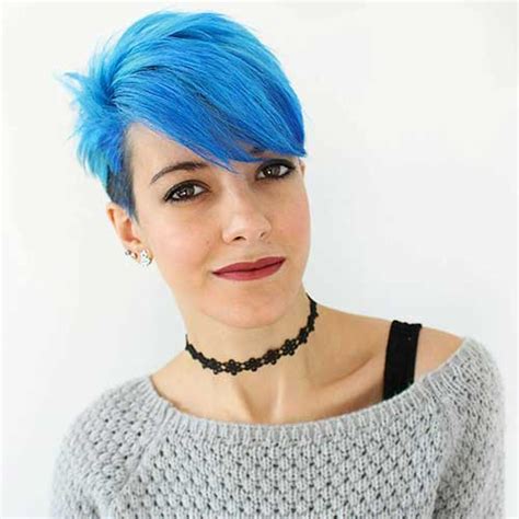 Eye Catching Blue Hair Color Ideas On Short Hair Short Hairstyles