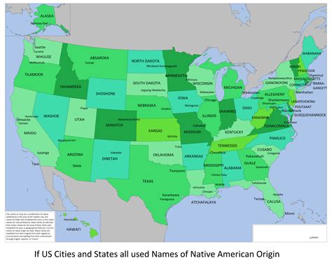If All Us States And Cities Used Names Of Native Maps On The Web