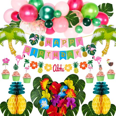 buy golray hawaiian luau birthday party decorations supplies girls tropical moana summer decor