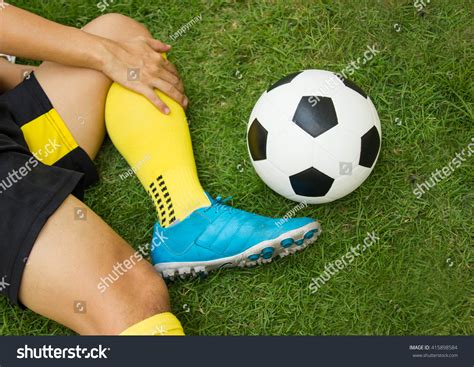 Closeup Injured Football Player On Field Stock Photo 415898584