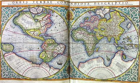 Map Of The World From Mercators Atlas 1613 In 2020 Old Maps