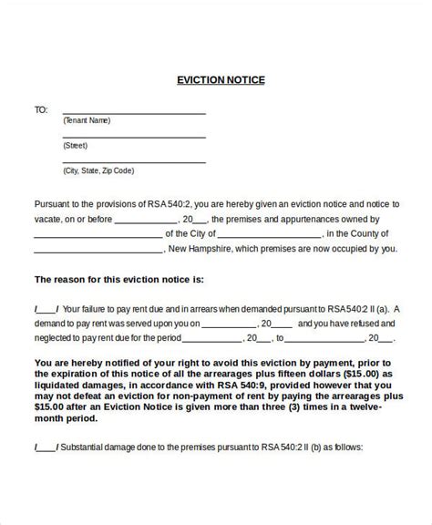 Printable Eviction Notice 8 Free Wordpdf Document Download