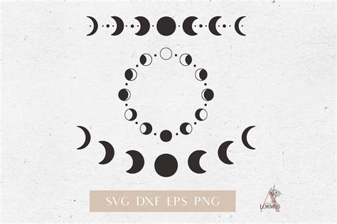 Papercraft Boho Svg Moon Phases Svg Celestial Clipart Luna Svg