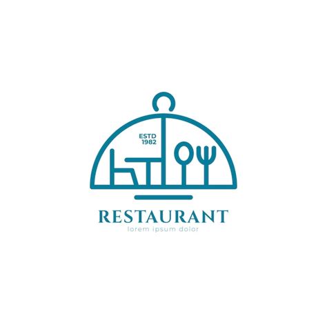 Vector De Estilo Minimalista De Logotipo De Restaurante De Línea