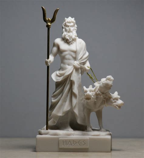 Hades Pluto Greek God Of Underworld And Cerberus Handmade Statue Figurine