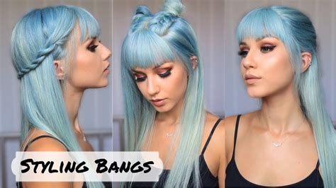 Try embracing your new hairstyle with some edgy baby bangs, or try out some different tricks or methods like braids. 3 Awesome Hairstyles to Try with Bangs - YouTube