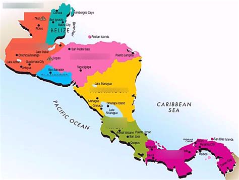 Countries And Capitals Of Central America Diagram Quizlet