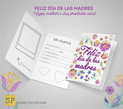 Printable Mothers Day Cards In Spanish Spanish Playground