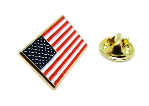 Us Flag Proudy Patriotic American Rectangle Official Lapel