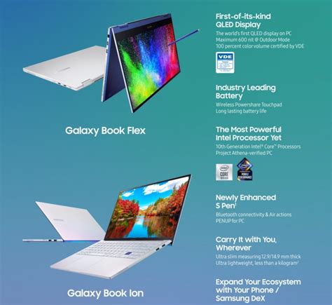 Samsung Galaxy Book Flex And Ion Unveiled With Qled Display