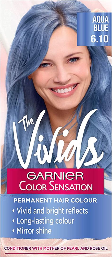Garnier Color Sensation Vivids Blue Hair Dye Permanent 610 Aqua Blue