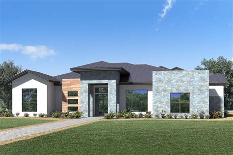 Exclusive Modern Ranch Plan With Game Room 430065ly