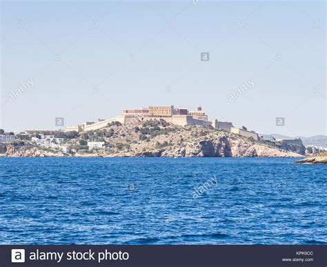 Views Of The Old Ibiza Town Arriving To The Island Of Ibiza Stock Photo