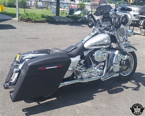Harley Road King Classic Touring Bagger Leather Covered Stretched
