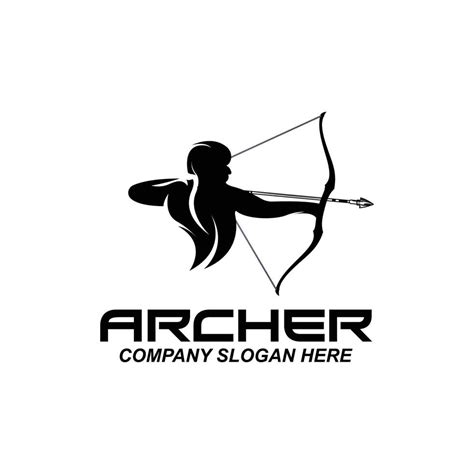 Archer Fighter Logo Design Arrow Direction Target Royal Protector
