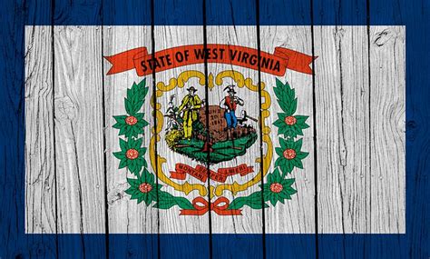 Bandera Del Estado De Virginia Occidental Sobre Planchas De Madera Stock De Ilustraci N