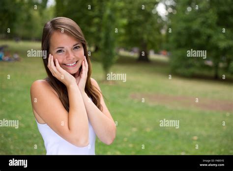 Beautiful Young Woman Posing Stock Photo Alamy