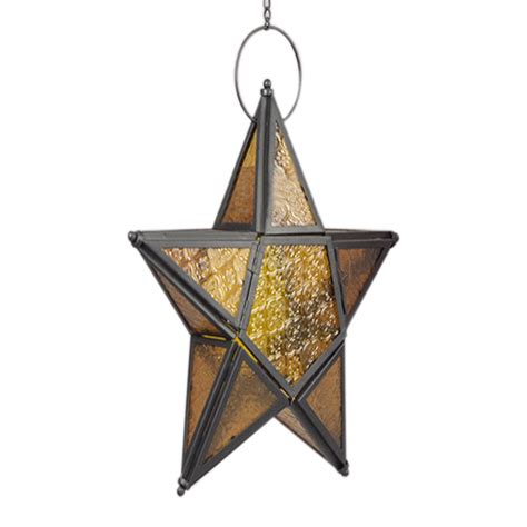 Hanging vase / candle holder clear crackle glass 6 5/8 x 9 xl. Metal Glass Star Lantern Hanging Candle Holder ative ...