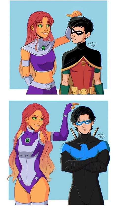 Robin And Starfire Robstar Fanart By House Of Tykal Rteentitans