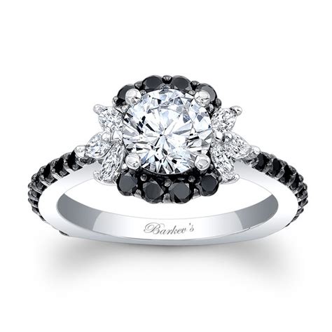 Barkevs Black Diamond Engagement Ring 7930lbkw