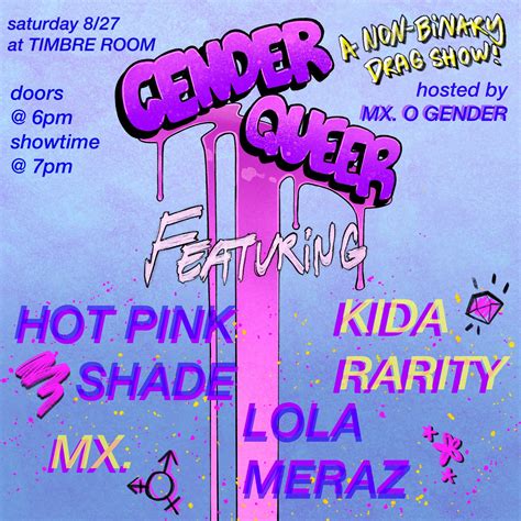 Genderqueer A Non Binary Drag Show — Kremwerk Timbre Room Cherry