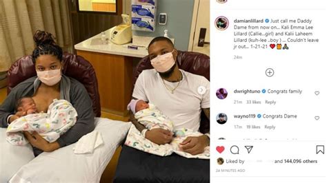 Blazers Star Damian Lillard Fiancée Welcome Birth Of Twins