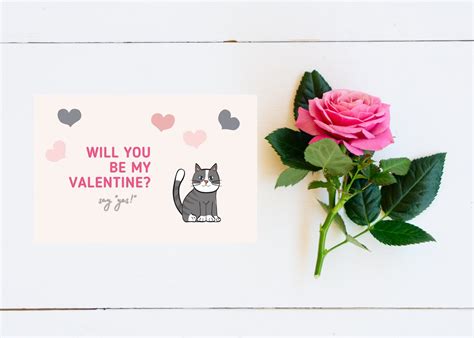 Be My Valentine Printable Card Instant Download Valentine Etsy