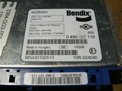 Bendix Ec 60 Premium 24v Abs Atc 6s 6m Ecu Brake Controller Bae Cat