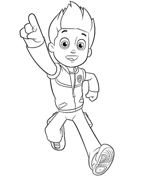 Handsome Ryder Paw Patrol Coloring Page Free Printable Coloring Pages