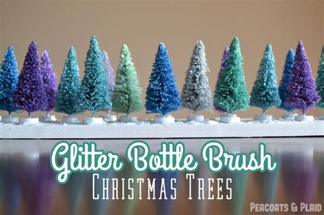 Glitter Bottle Brush Tree Winter Scene Tutorial Bre Pea The