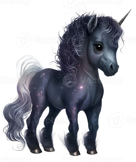 Cute Black Unicorn Watercolor 24624324 Png