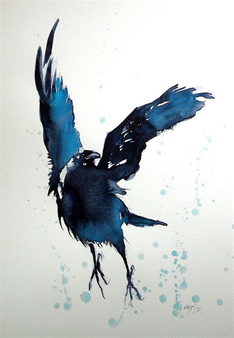 Crow Painting By Kovacs Anna Brigitta Saatchi Art Watercolor Bird