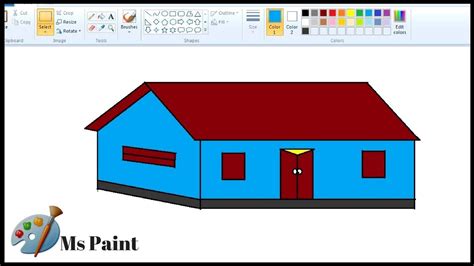 Computer Paint Drawing House Drawing A Mansion Using Ms Paint