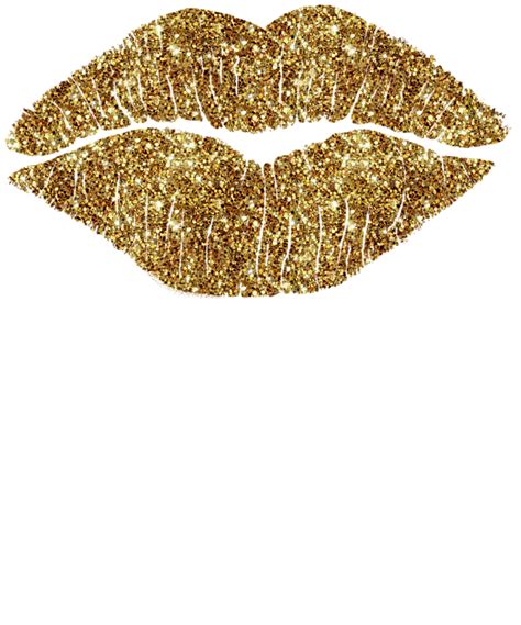 24 Karat Kiss Gold Lips Sticker By Tina Lavoie Pixels