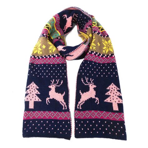 2018 Christmas Winter Scarves Women Men Winter Warm Soft Wool Knitting Christmas Deer Pattern