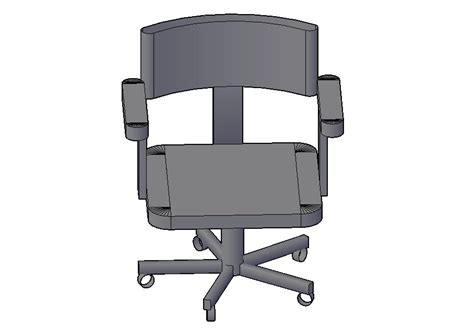 Revolving Office Chair D Block Cad Drawing Details Dwg File Cadbull