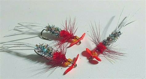 2021crappie Spinner Flies Size 6 Sold Per 3 1 Multi Sparkle Red