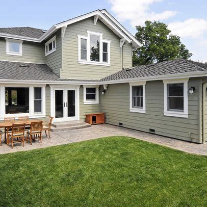 Should i consider your neighbors exterior paint colors? Green house with grey roof - Liveable green by Sherwin ...