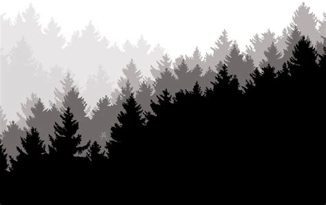 Monochrome Tree Line Vector File Colorized Illustration Etsy