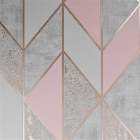 Superfresco Milan Geo Blush Pink Wallpaper Gray And Pink Wall Paper