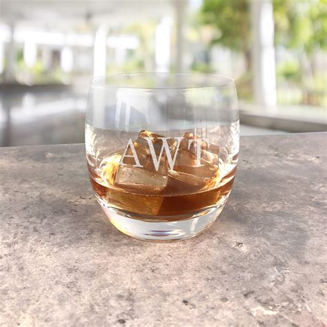 Engraved Monogrammed Whiskey Glass Tsforyounow