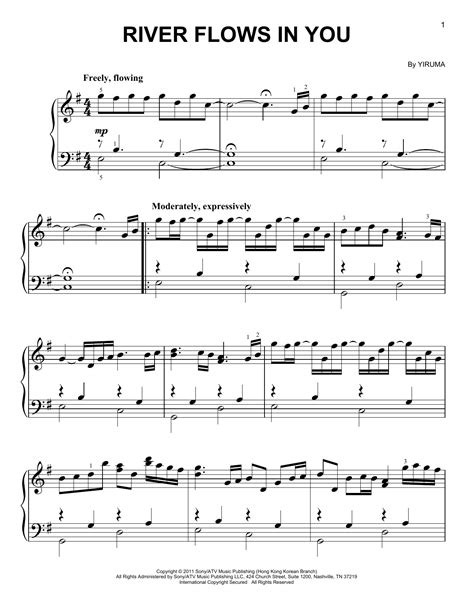 Slow easy piano tutorials by dario. Yiruma River Flows In You 157886 | Sheet music notes ...