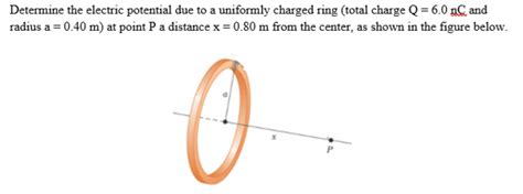 Solved Determine The Electric Potential Due To A Uniformly