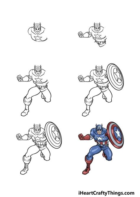 Captain America Drawing How To Draw Captain America Step By Step