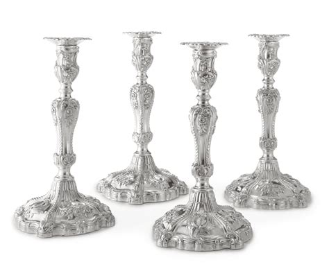 A Set Of Four Victorian Silver Table Candlesticks Tj And N Creswick