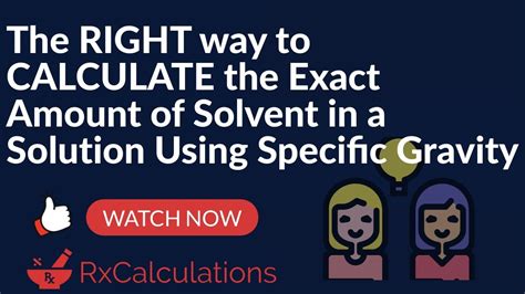 Pharmacy Calculations Right Way To Calculate Exact Amount Of Solvent