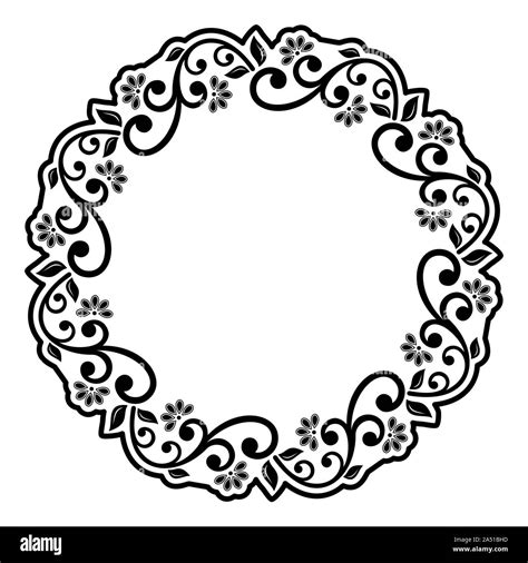 Floral Modern Vector Round Frame Stock Vector Image And Art Alamy