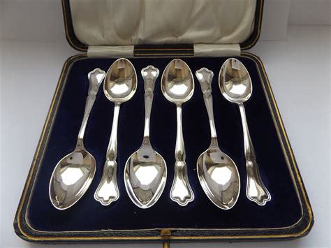 Boxed Set Of Six Silver Tea Spoons | 501457 | Sellingantiques.co.uk
