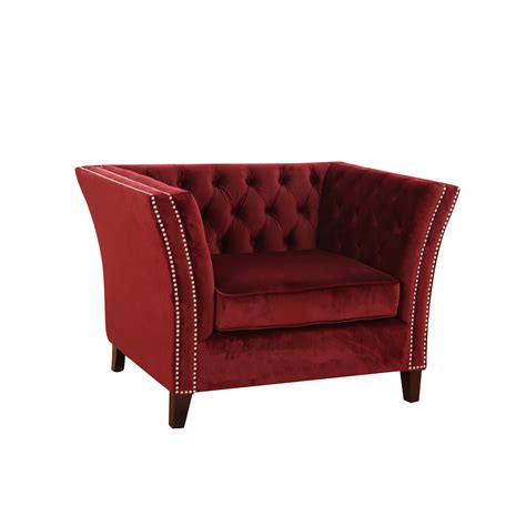 Sebastion Dark Red 1 Seat Sofa Furniture Sofas And Armchairs